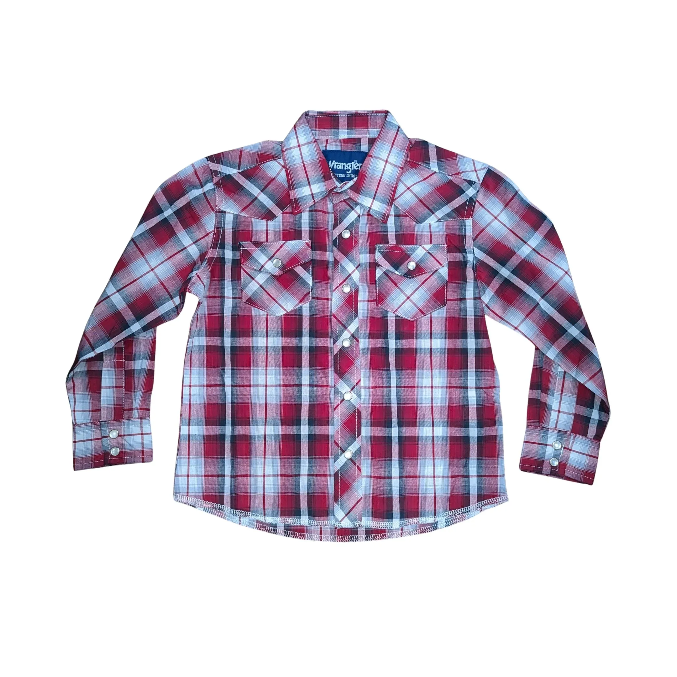 Wrangler Boy's Assorted Long sleeve - Red-striped shirt