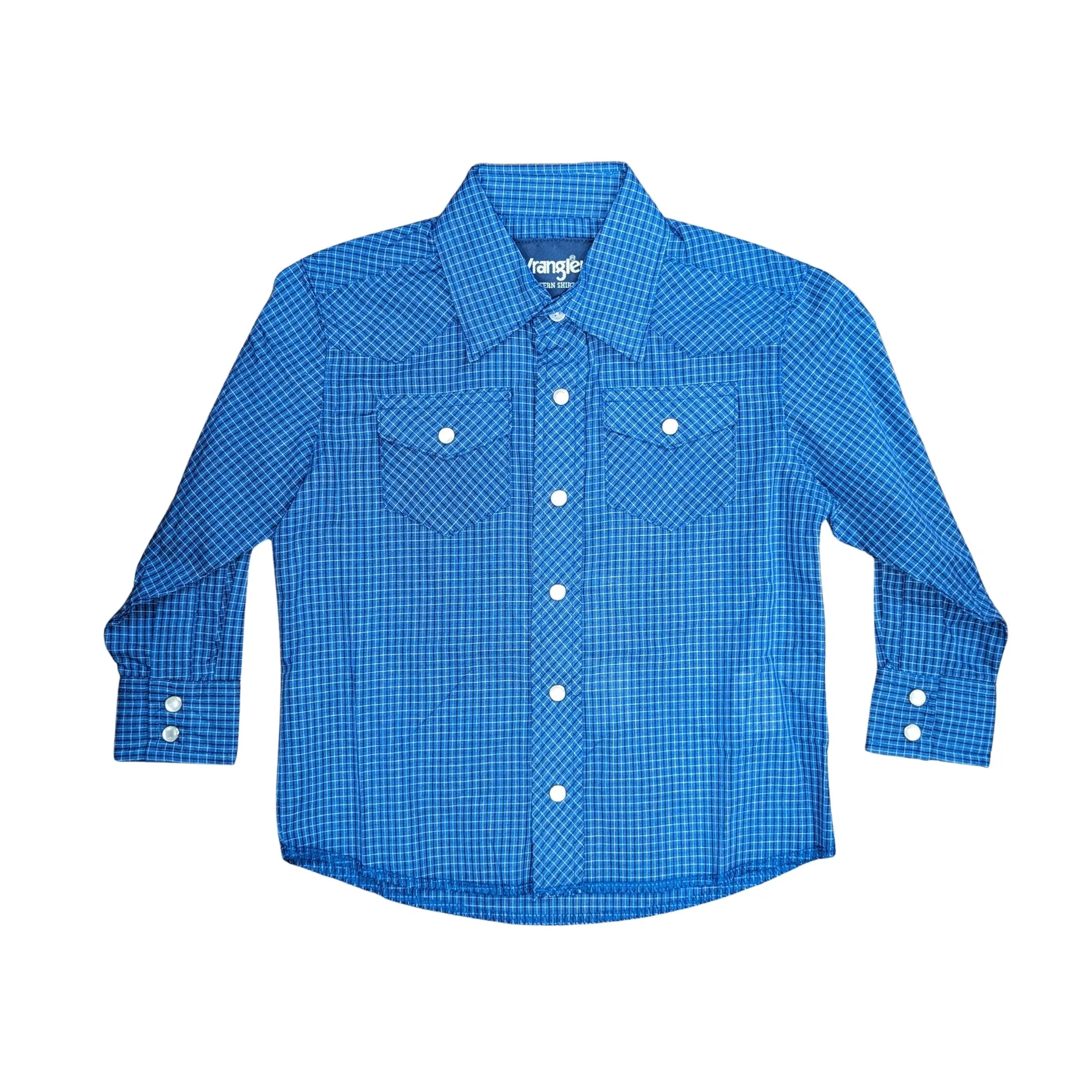 Wrangler Boy's Long Sleeve Dress Western Plaid Shirts - Assorted - Image 3