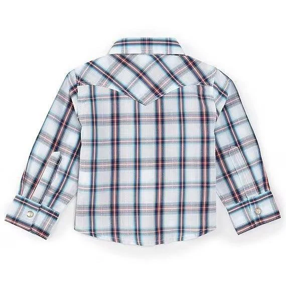 Wrangler Boy's/ Toddler Button Up Long Sleeve Multi Plaid Woven Shirt - Image 2