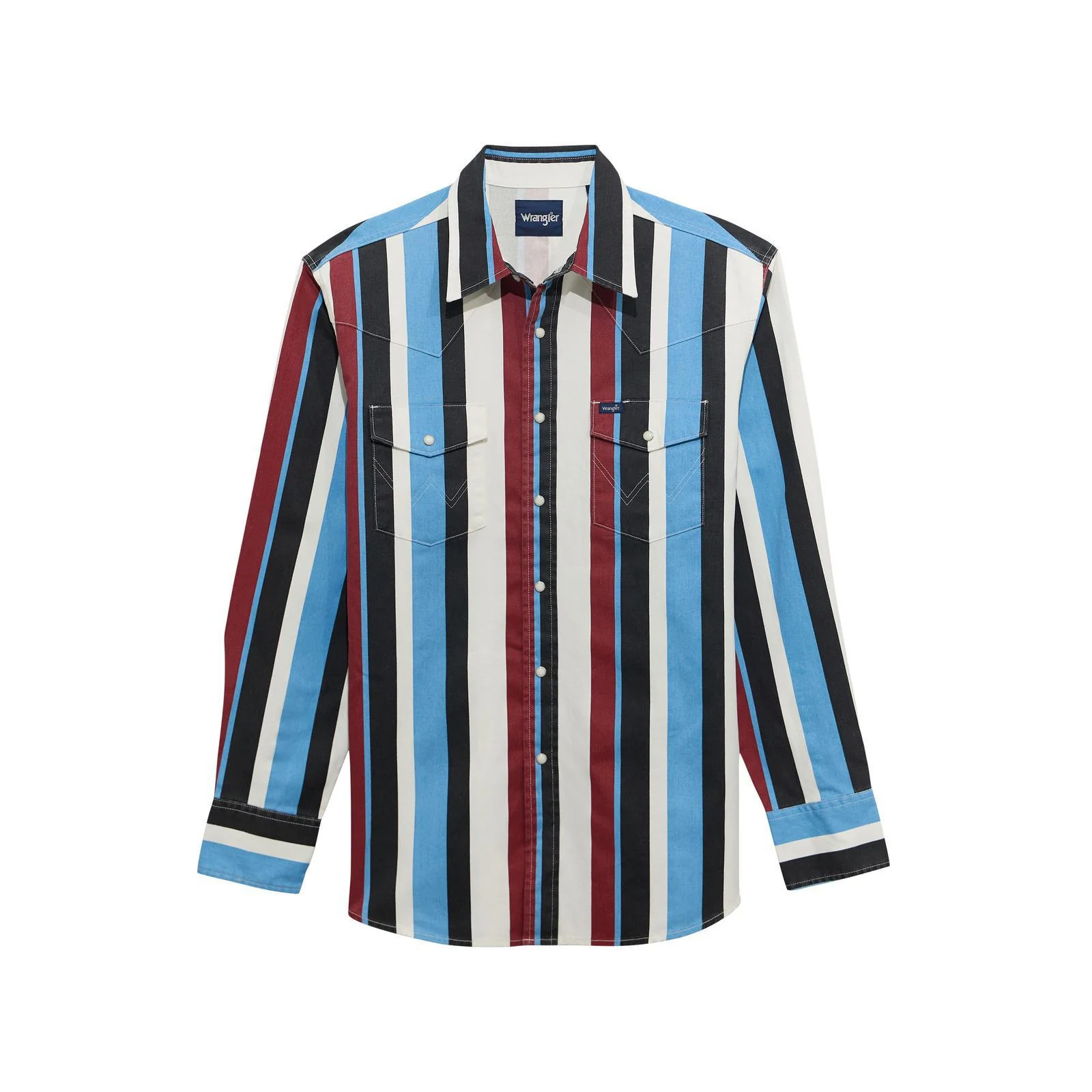 Wrangler Boy's Vintage Brushpopper Long Sleeve Shirt In Blue Multi