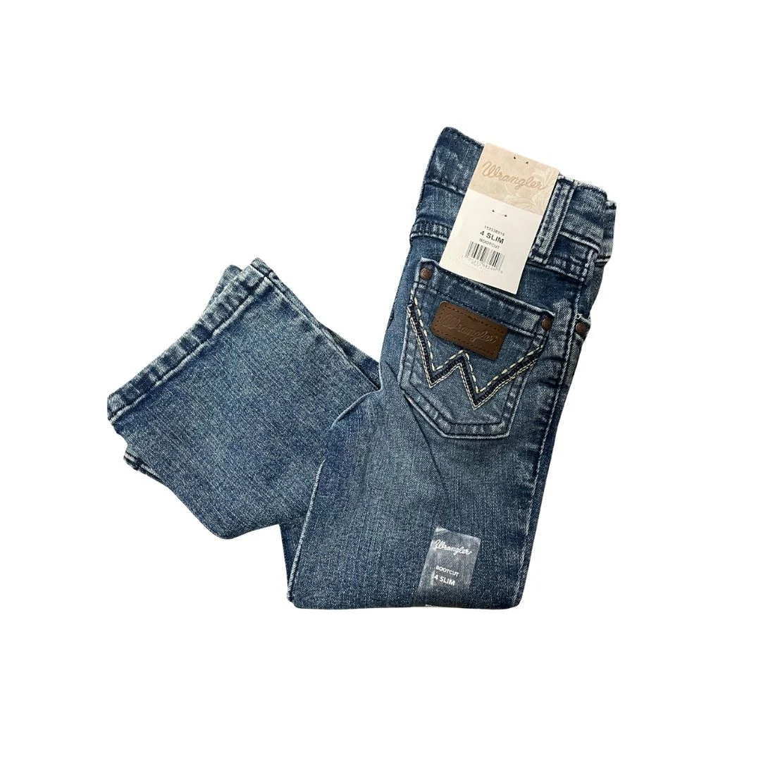 Wrangler Girl's Nealy Medium Wash Mid Rise Retro Boots - Clearance - Image 3