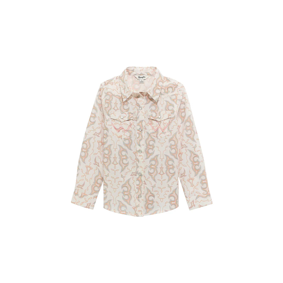 Wrangler Girl's Western Snap Long Sleeve Shirt