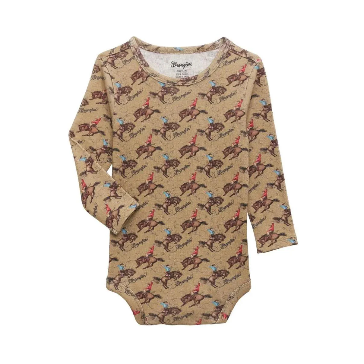 Wrangler Infant Boy Woven Snap Onesie Tan