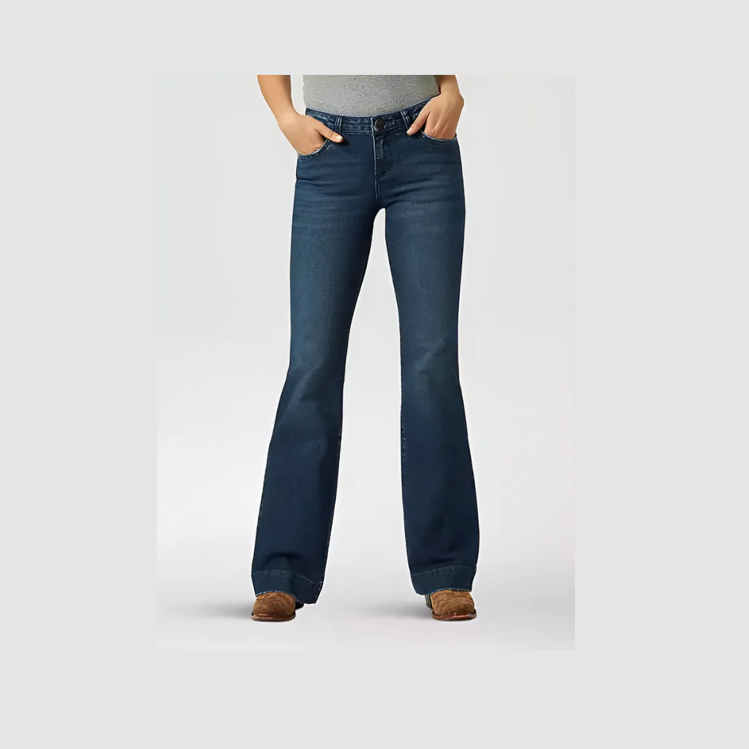 Wrangler Women's Jeans Mae Mid Rise Trouser Flare -CLEARANCE