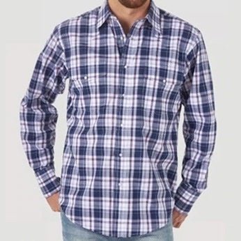 Wrangler Men’s Shirt Wrinkle Resistant Long Sleeve Snaps
