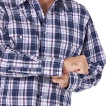 Wrangler Men’s Shirt Wrinkle Resistant Long Sleeve Snaps - Image 3