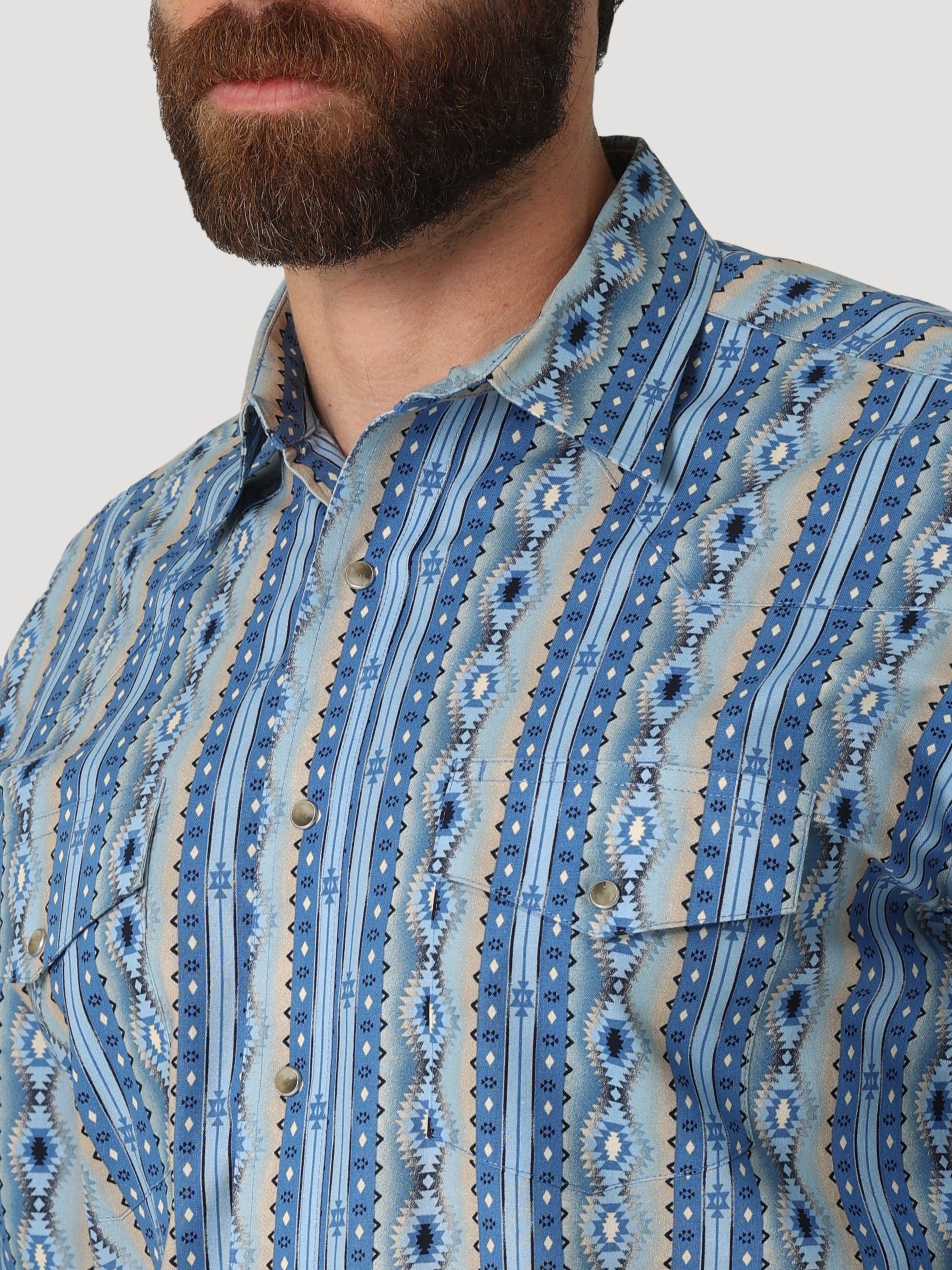 Wrangler Men’s Shirt Western Snaps Checotah Print Long - Image 5