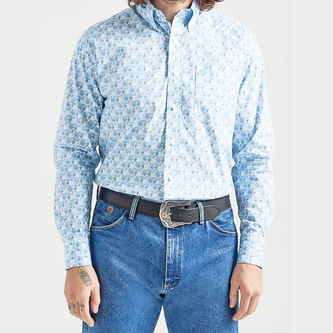 Wrangler Men’s George Straight Western Casual Long Sleeve -Clearance
