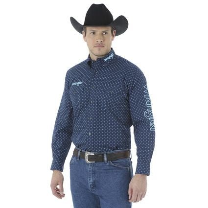 Wrangler Men’s Shirt Long Sleeve Button Down Logo