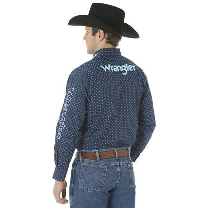 Wrangler Men’s Shirt Long Sleeve Button Down Logo - Image 2