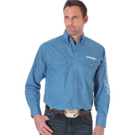 Wrangler Men’s Shirt Logo Long Sleeve -