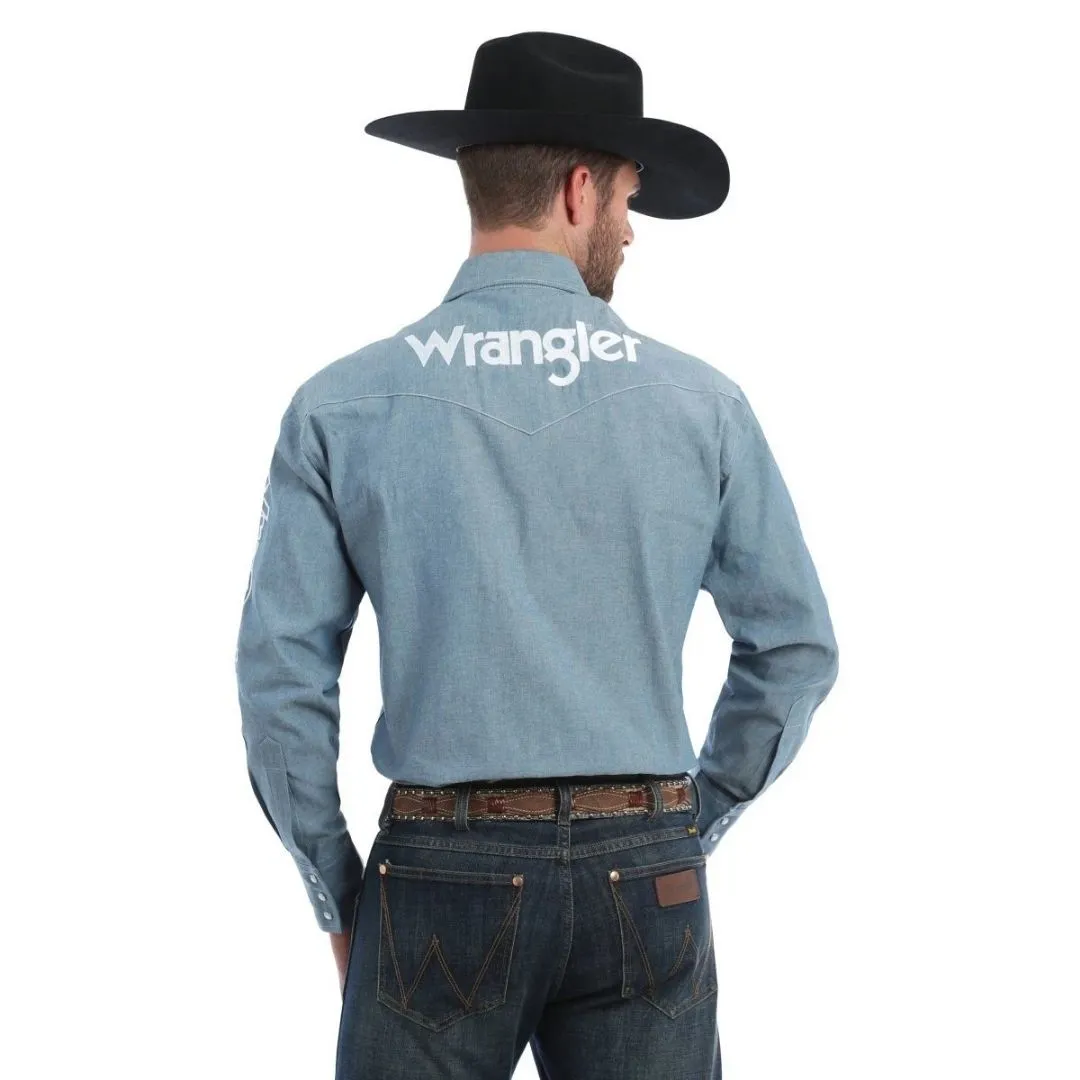 Wrangler Men’s Shirt Long Sleeve Button Down Logo MP1316M - Image 2