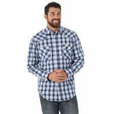 Wrangler Men’s Shirt Silver Edition Long Sleeve Snap- Clearance