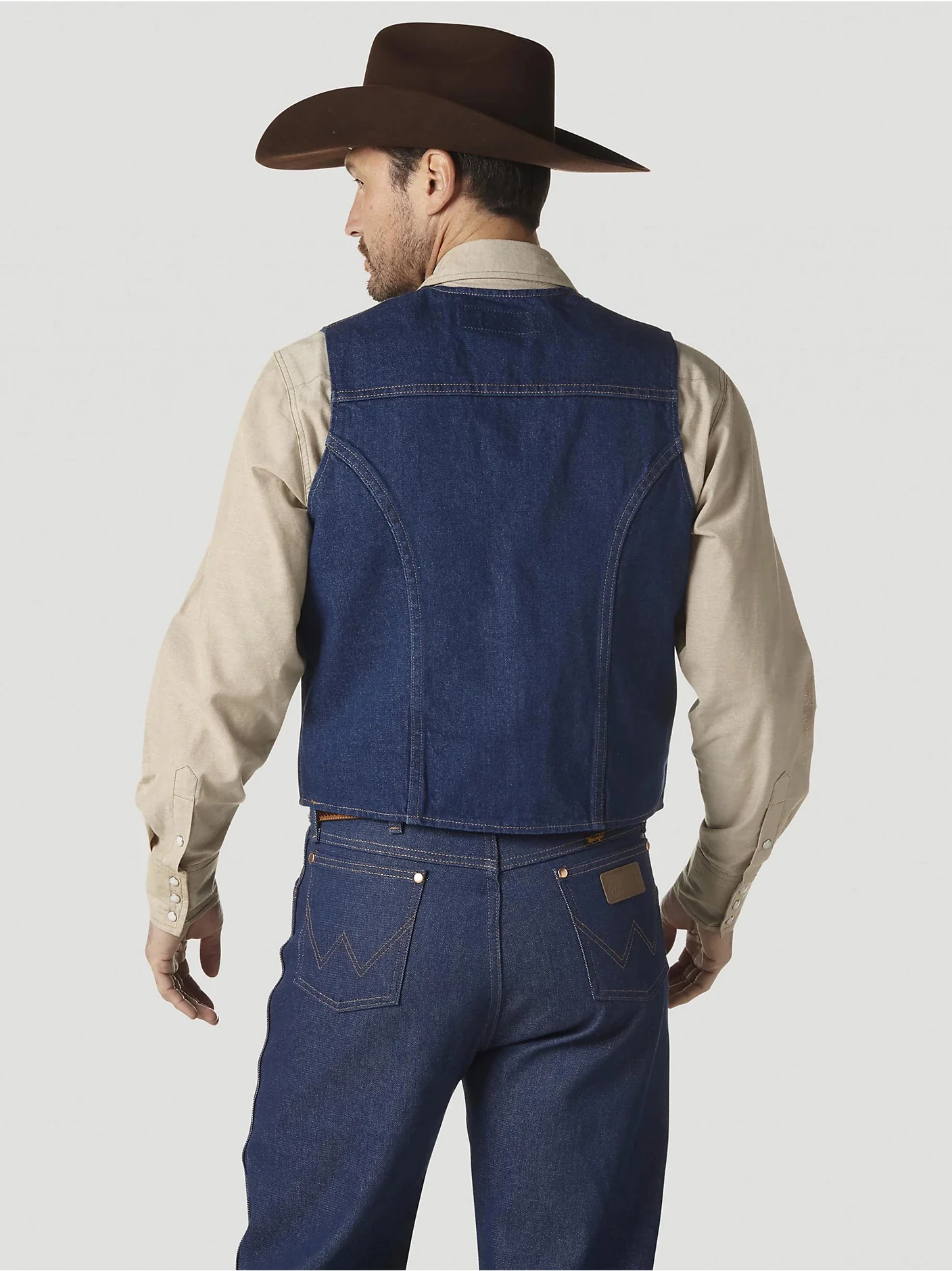 Wrangler Men’s Vest Denim Prewashed Unlined - Image 2