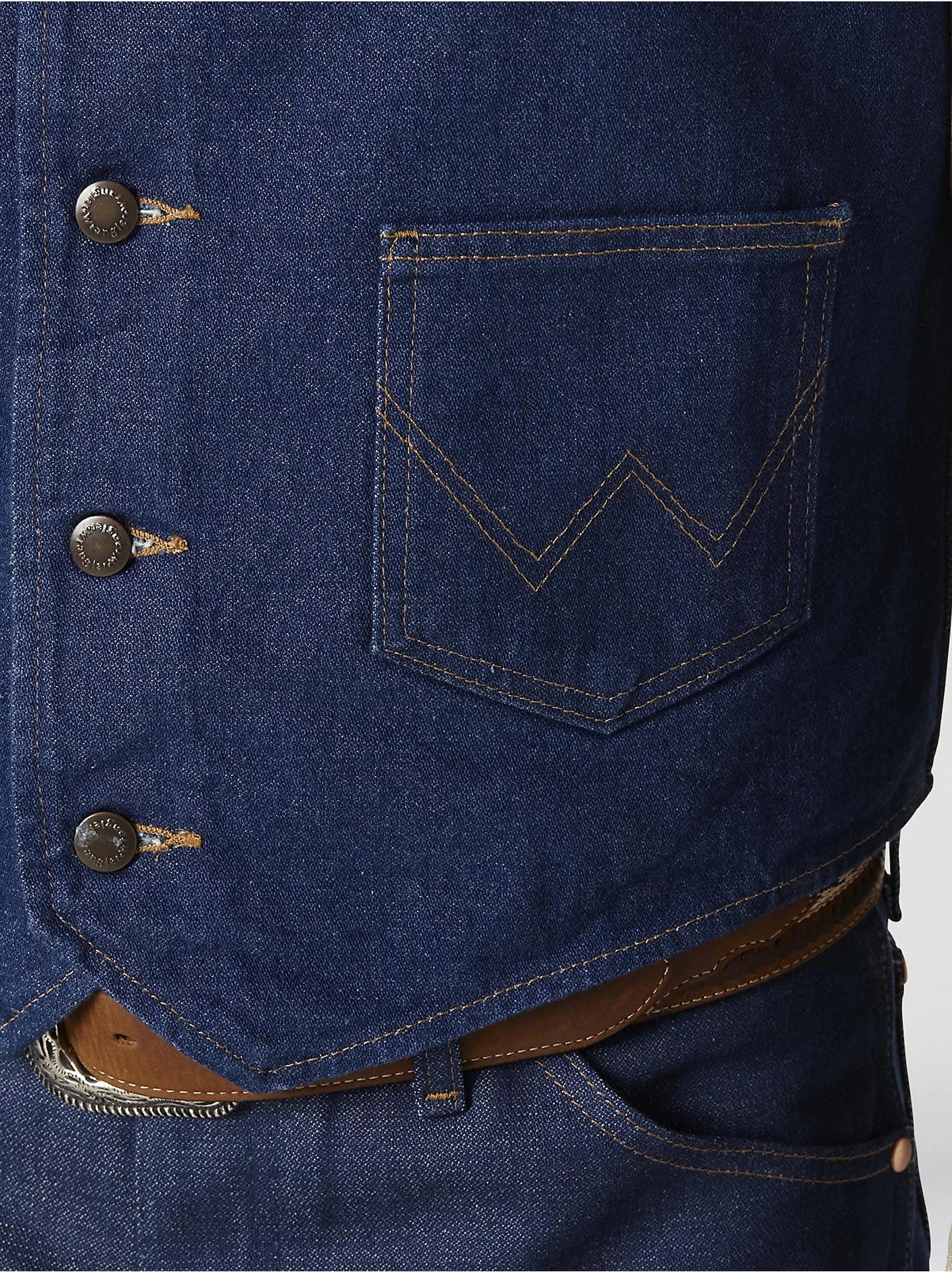 Wrangler Men’s Vest Denim Prewashed Unlined - Image 5