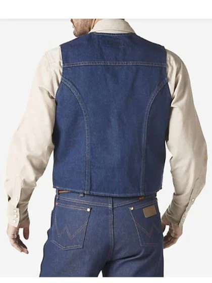 Wrangler Men’s Vest Denim Prewashed Unlined - Image 7