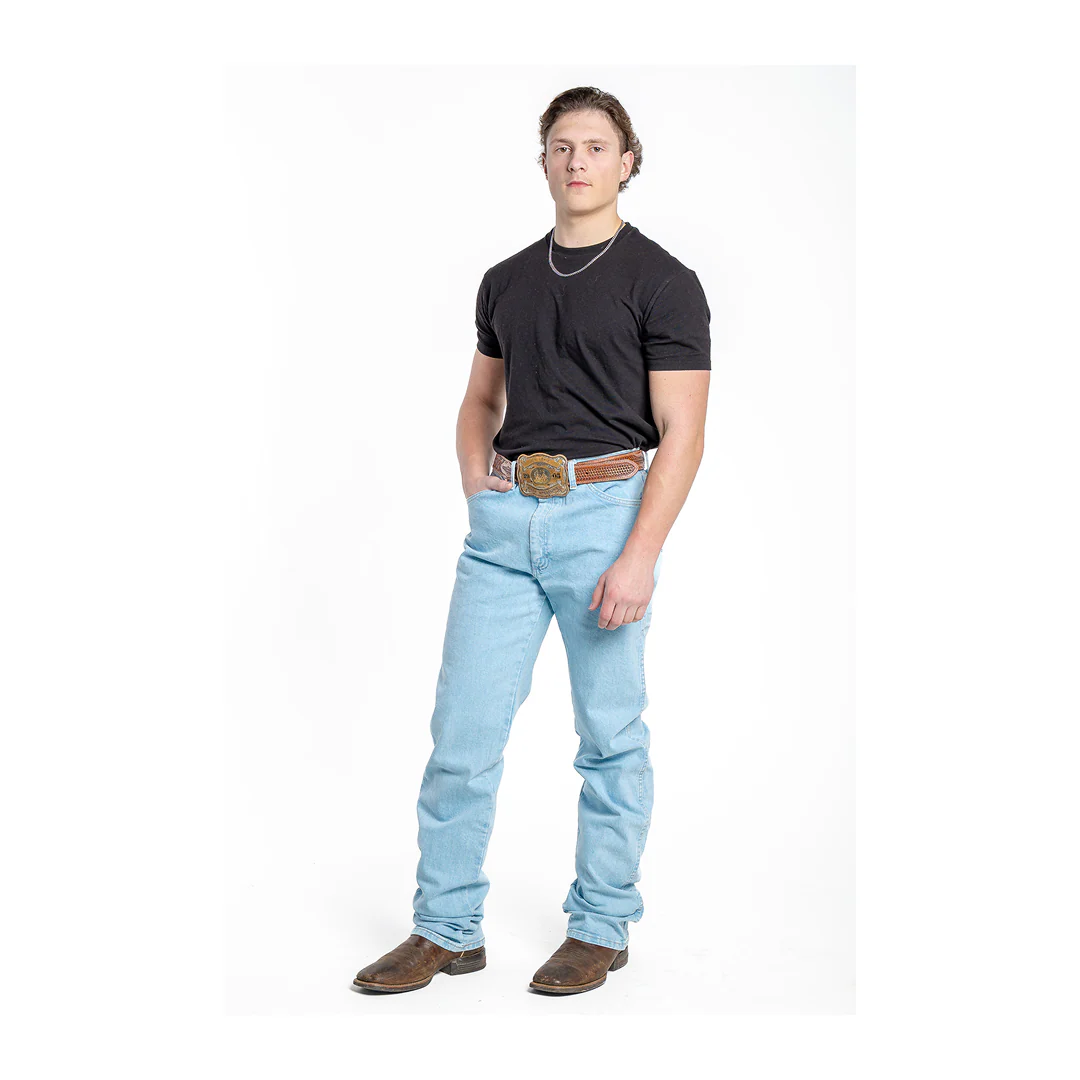 Wrangler Men's Active Flex Original Fit Bleach Wash Jeans - Image 4