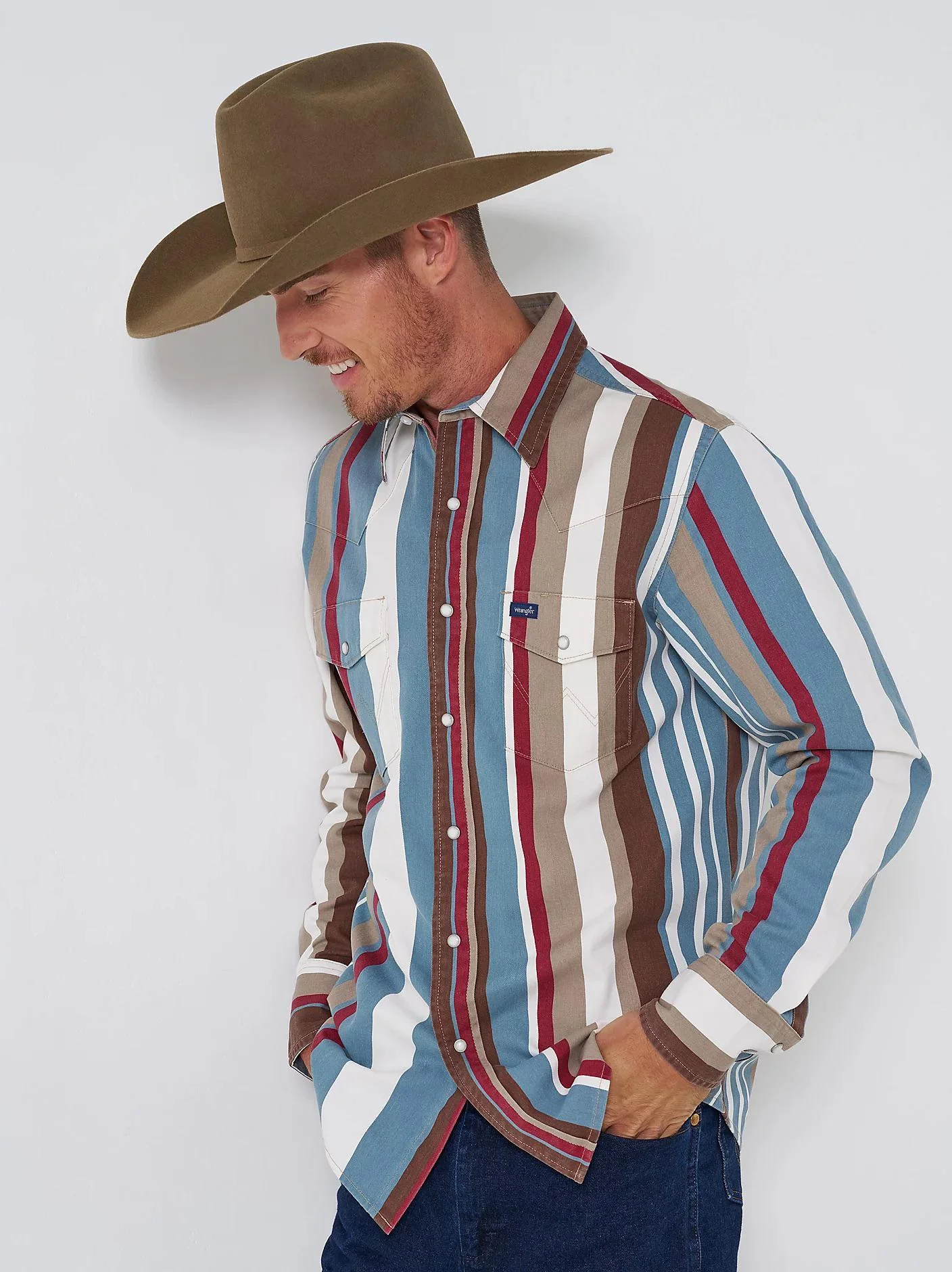 Wrangler Men's Brushpopper Vintage Shirt Long Sleeve Button Up - Image 2