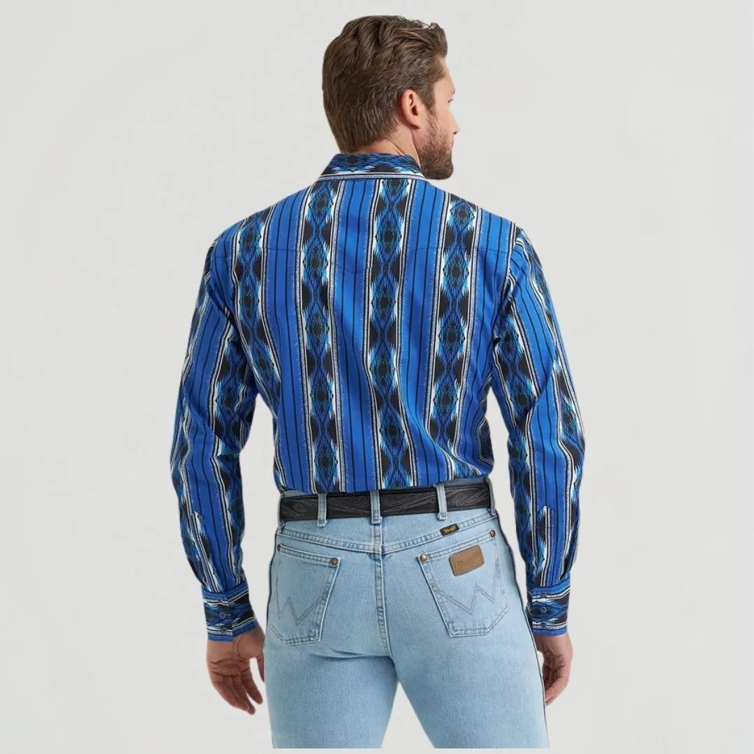 Wrangler Men's Checotah Long Sleeve Shirt Denim Blue - Image 2