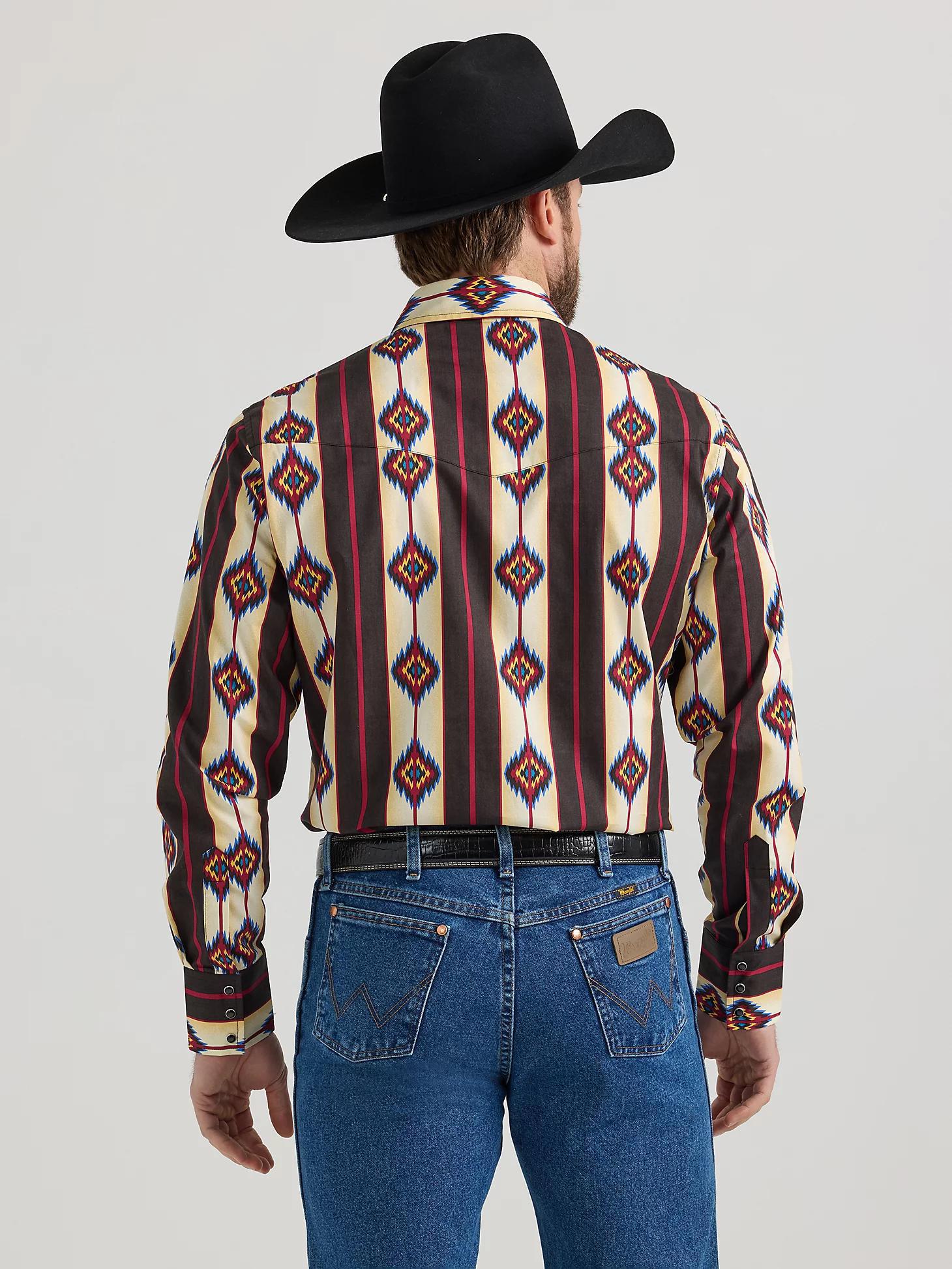 Wrangler Men's Checotah Western Long Sleeve Shirt Classic Fit Black - Image 2
