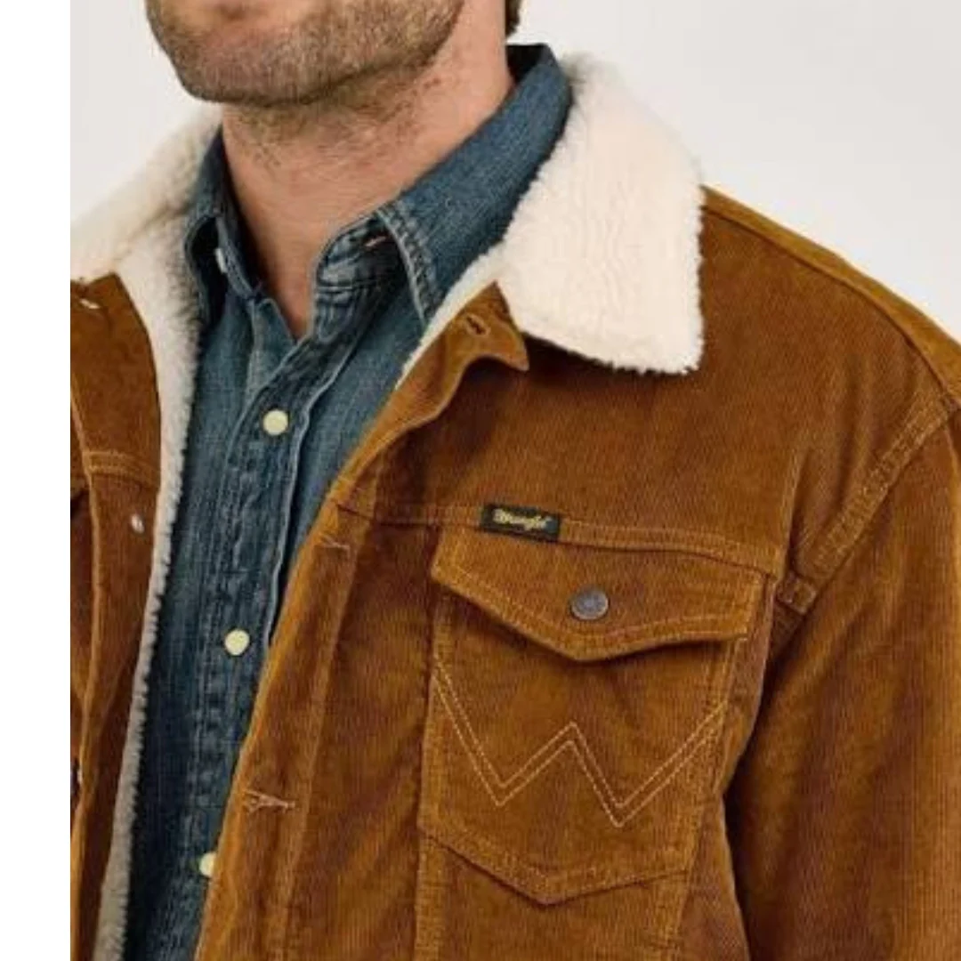 Wrangler Cowboy Cut Corduroy Sherpa-Lined Monks Robe Jacket Men's - Image 4