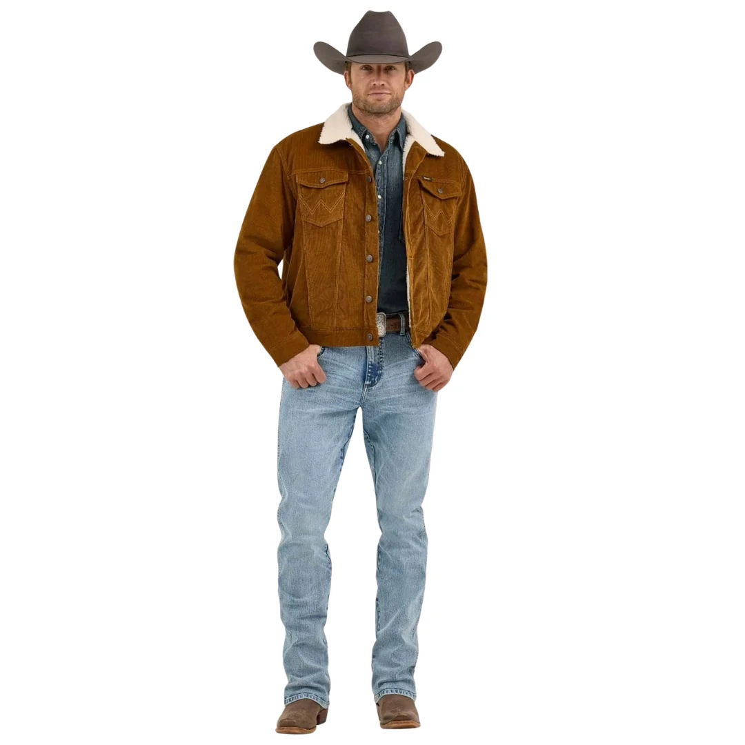 Wrangler Cowboy Cut Corduroy Sherpa-Lined Monks Robe Jacket Men's - Image 5