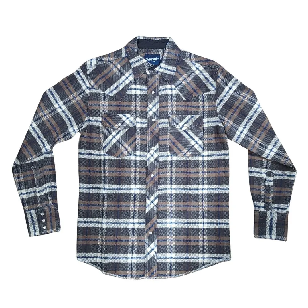 Wrangler Men's Heavyweight Flannel Plaid Shirt - Assorted - Image 2