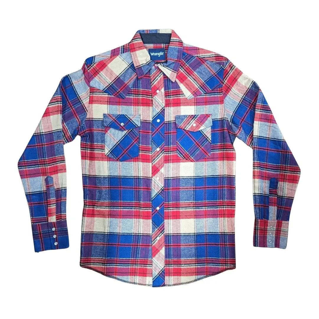 Wrangler Men's Heavyweight Flannel Plaid Shirt - Assorted - Image 3