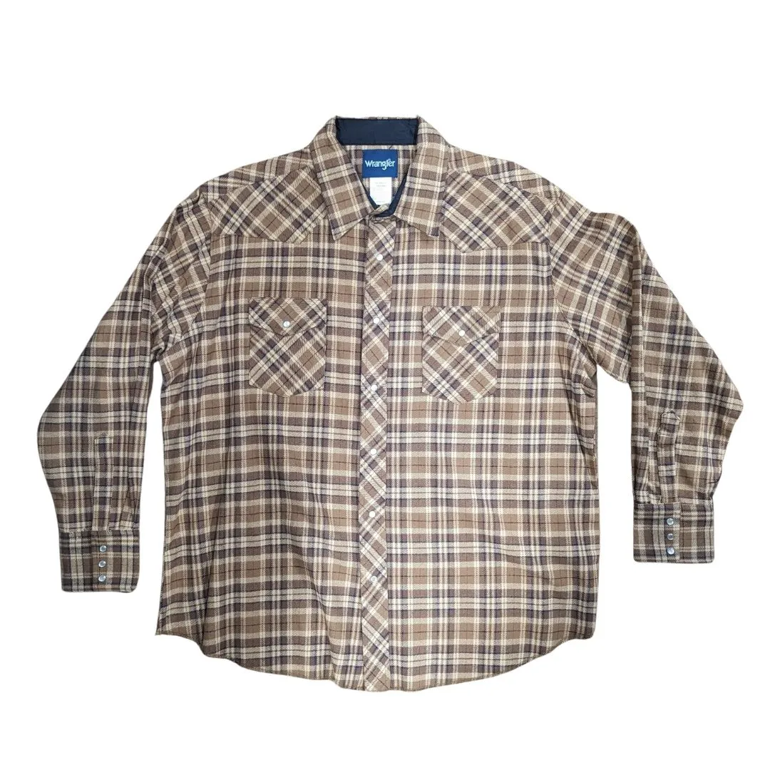 Wrangler Men's Heavyweight Flannel Plaid Shirt - Assorted - Image 4