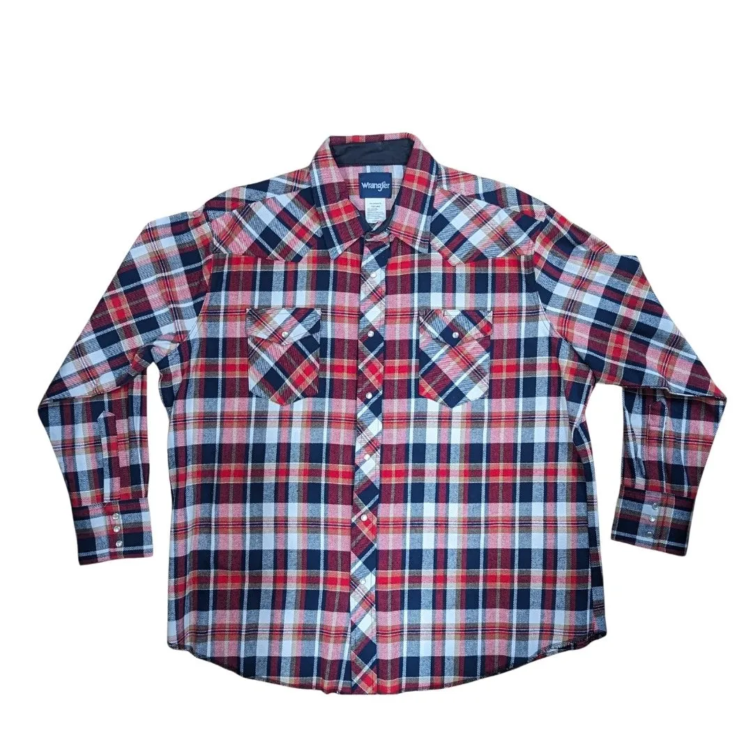 Wrangler Men's Heavyweight Flannel Plaid Shirt - Assorted - Image 5