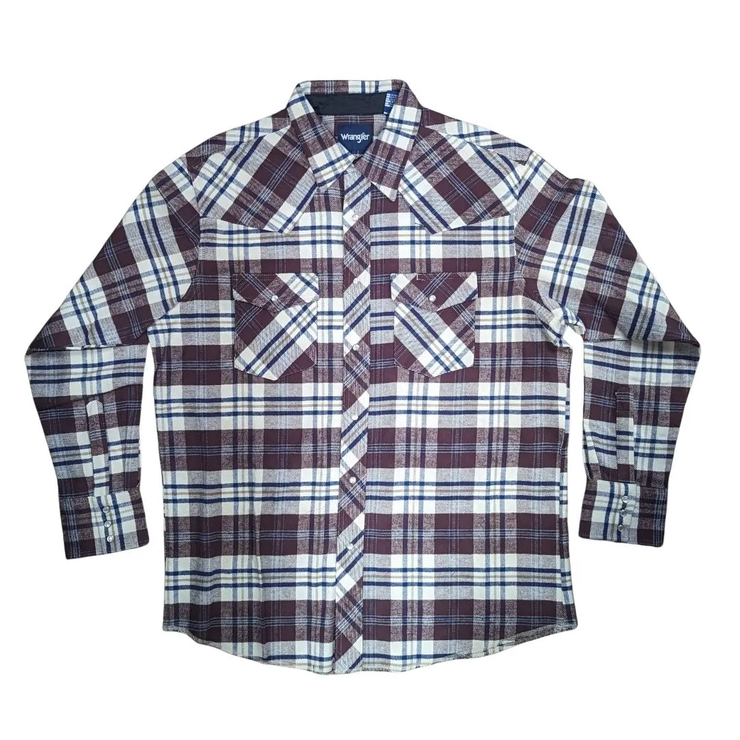 Wrangler Men's Heavyweight Flannel Plaid Shirt - Assorted - Image 7