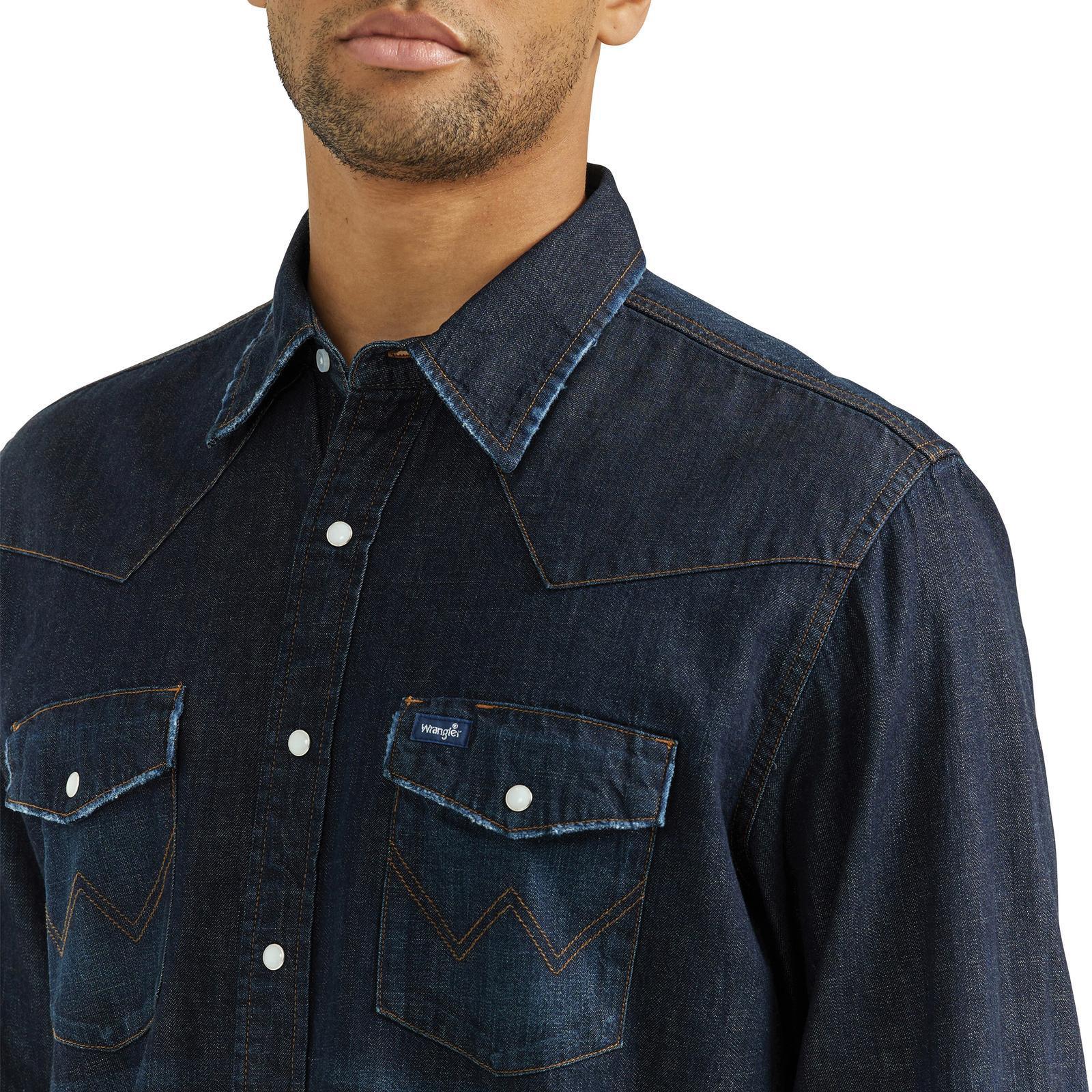 Wrangler Men's Demin Vintage Long Sleeve Shirt - Image 2