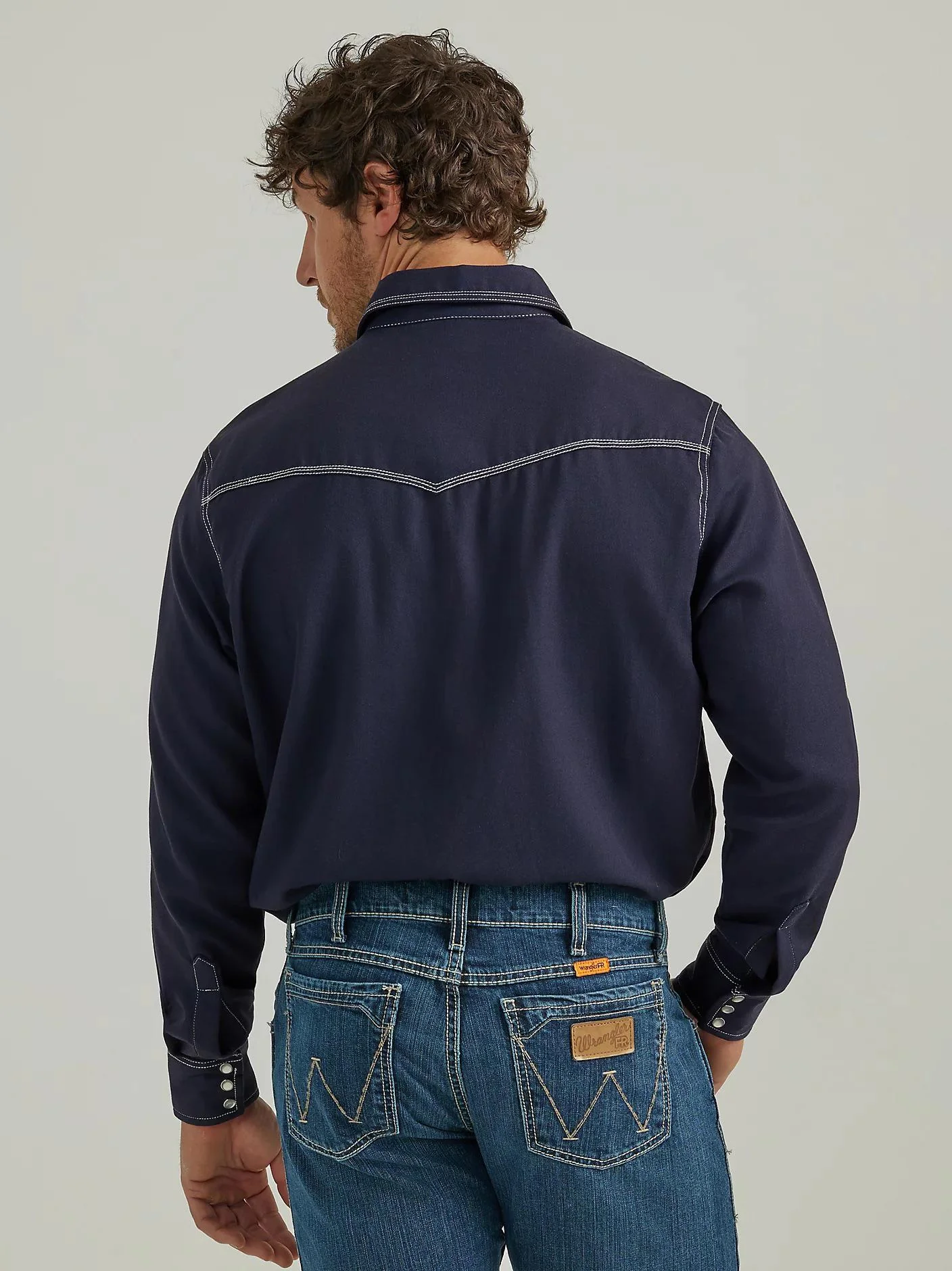 Wrangler Men's Flame Resistant 20X Western Snap Solid Shirt - Image 2