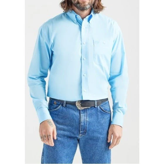 Wrangler Men's Shirt Western George Straight Long Sleeve