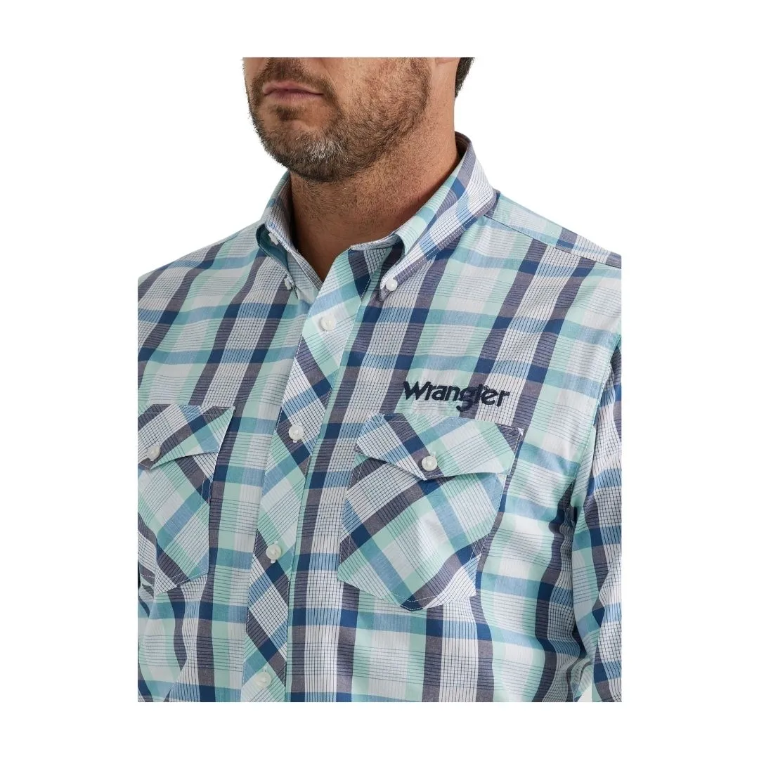 Wrangler Men's Logo Long Sleeve Shirt Teal - Image 3