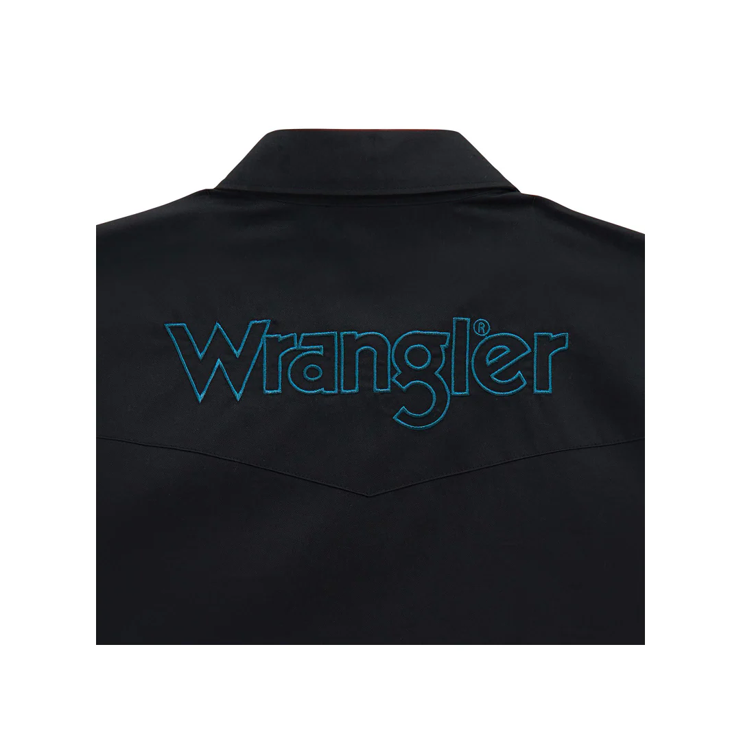 Wrangler Men's Long Sleeve Black Logo Western Shirt - Image 2