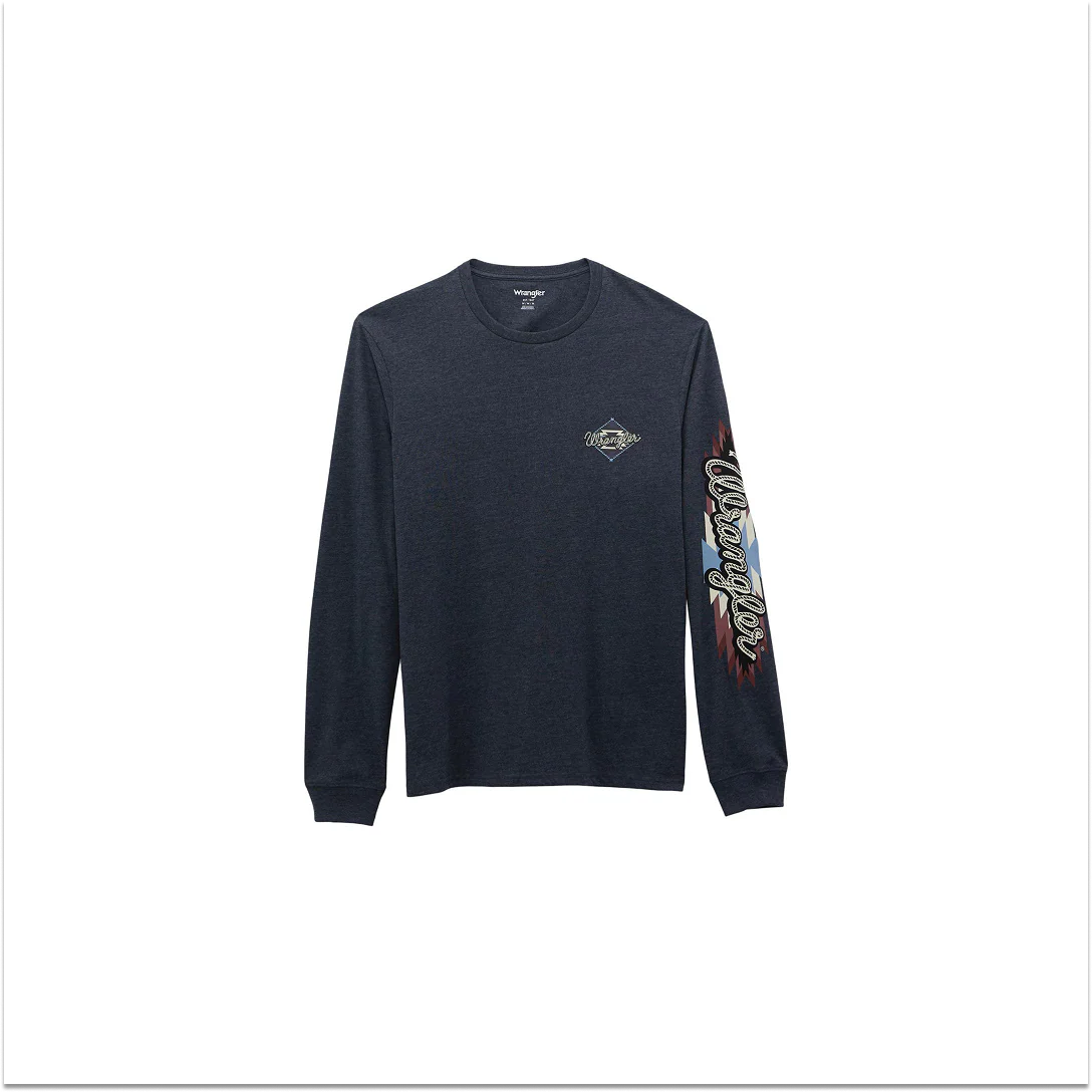 Wrangler Men's Long Sleeve Regular Fit Dark Navy Heather Shirt