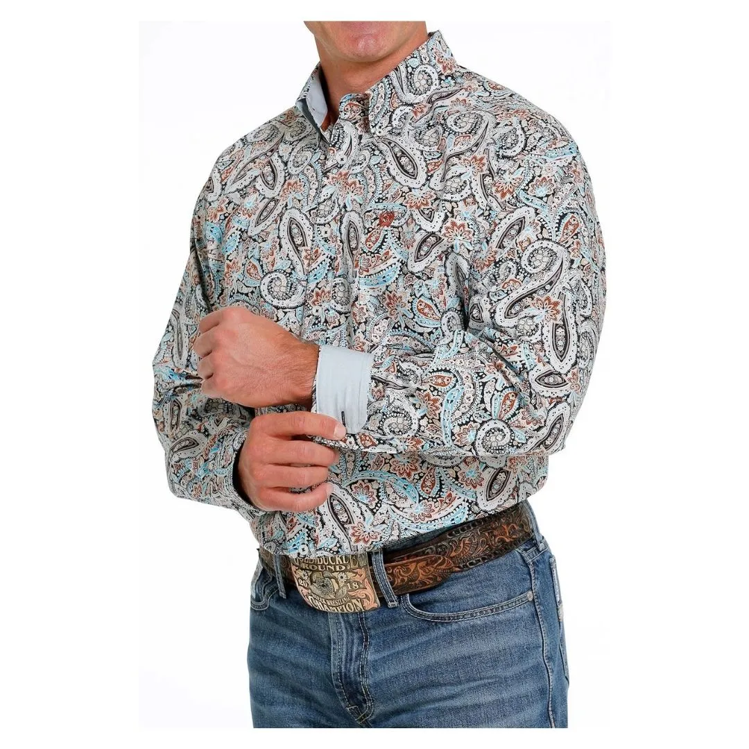 Cinch Men's Multicolor Paisley Print Button Down Shirt - Image 3