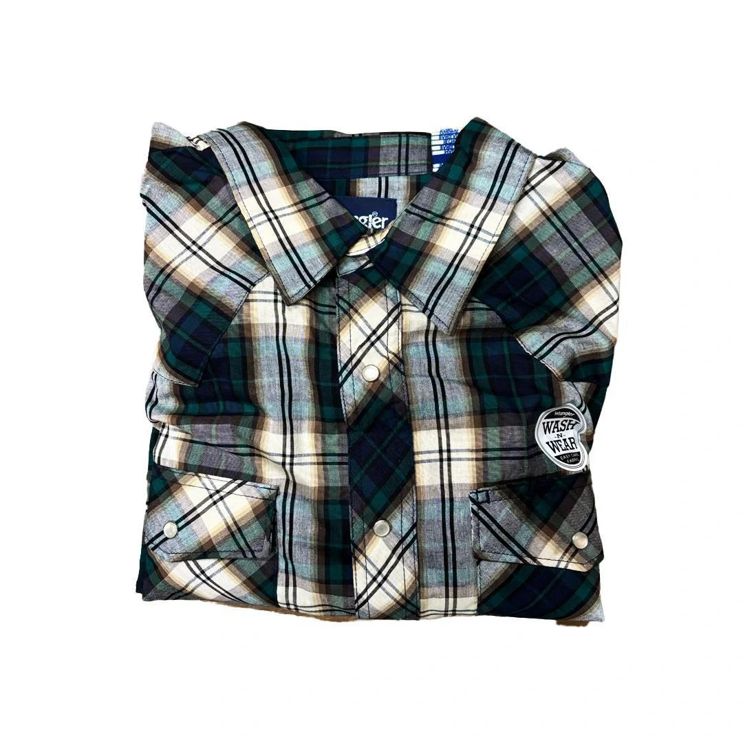 Wrangler Men's Plaid Long Sleeve Classic Western Shirt Various Colours - Image 11