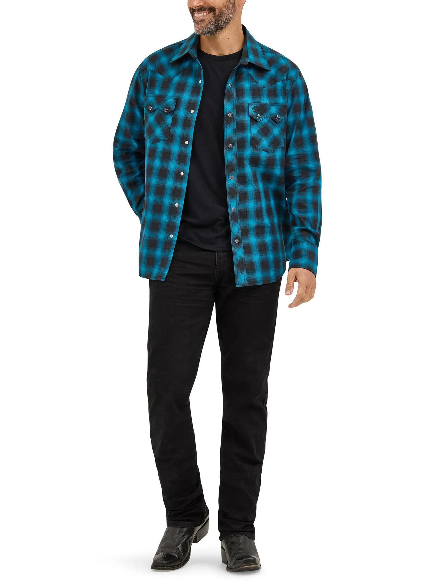Wrangler Men's Retro Long Sleeve Western Snap Printed Shirt - Image 2