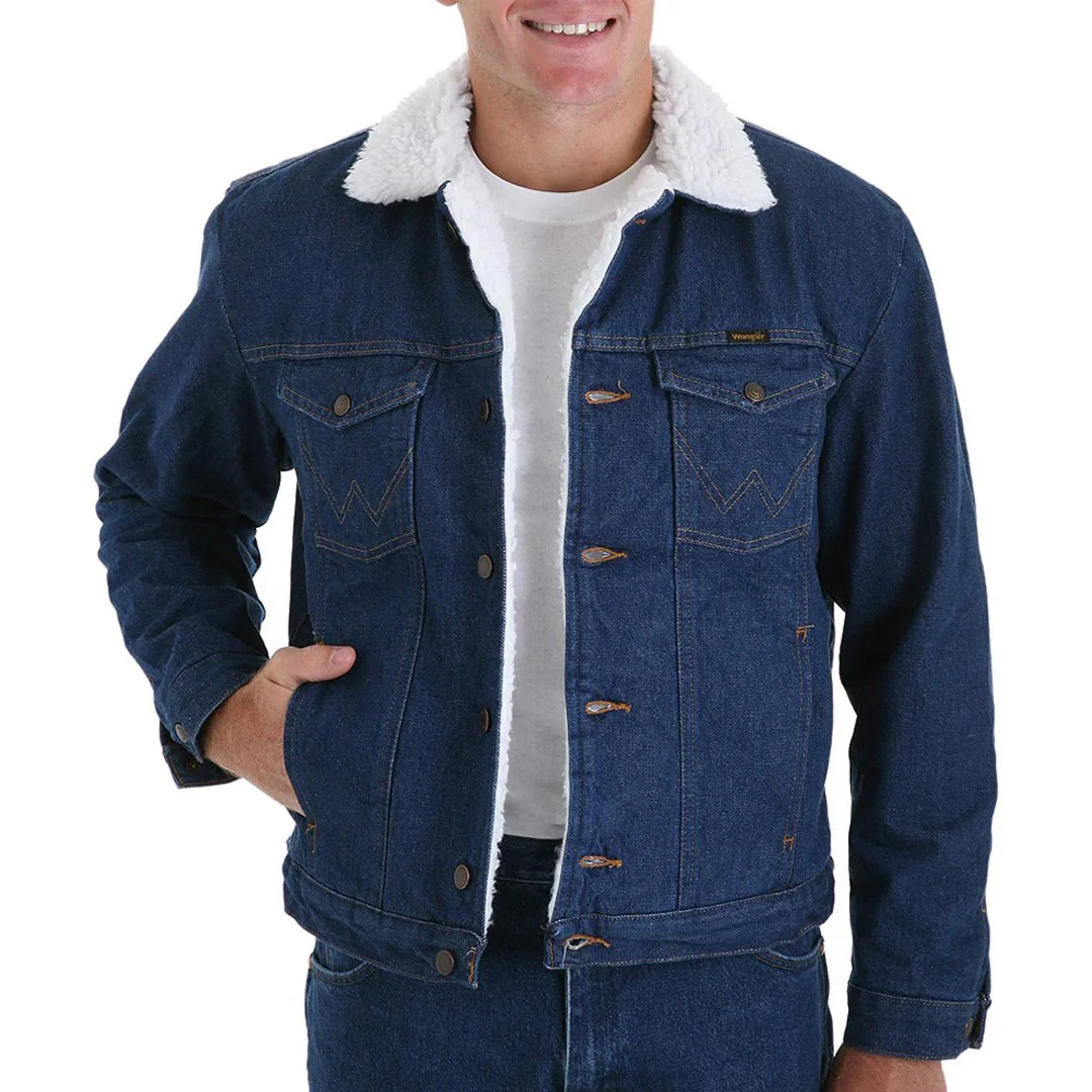 Wrangler Mens Sherpa Lined Denim Jacket