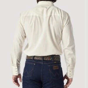 Wrangler Men's Shirt Long Sleeve Western Snaps Dobby Stripe - Image 2