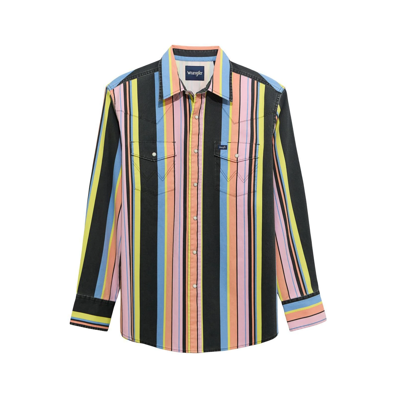 Wrangler Men's Vintage BrushPopper Shirt - Classic Fit - Black Multi