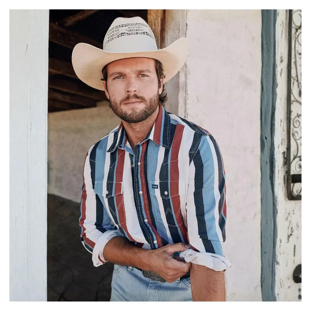 Wrangler Men's Vintage-Inspired Brushpopper Western Snap