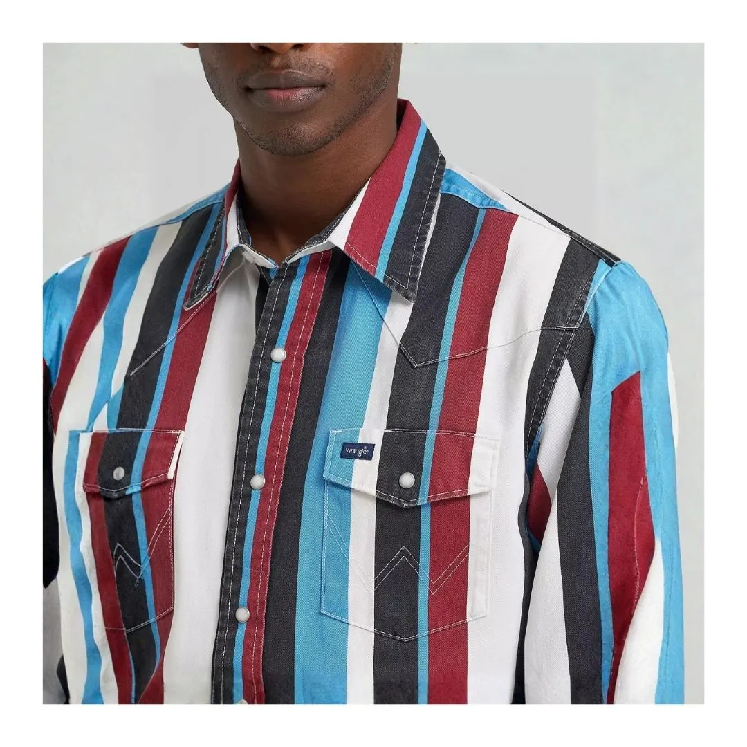 Wrangler Men's Vintage-Inspired Brushpopper Western Snap - Image 2