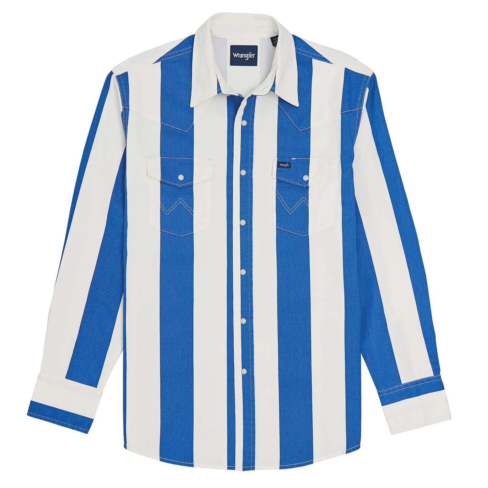 Wrangler Vintage Inspired Brushpopper Striped Western Snap Shirt Men's - Image 5