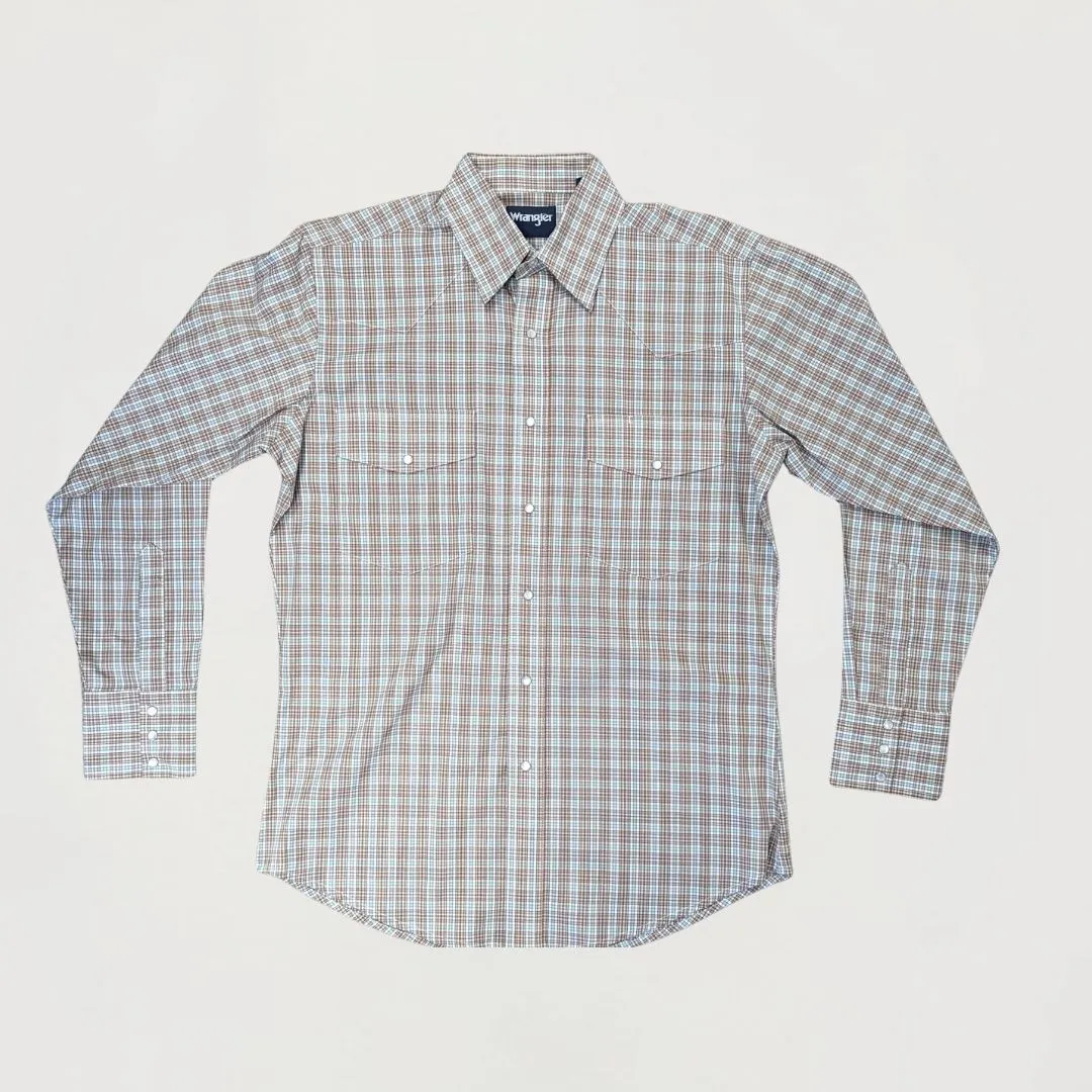 Wrangler Men's Shirt Relaxed Fit Long Sleeve Snap Shirt