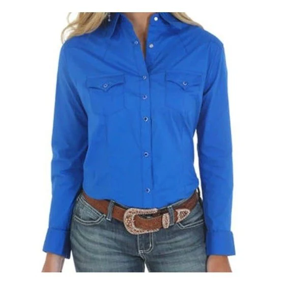 Wrangler Women’s Shirt Western Long Sleeve Snaps Solid Colours