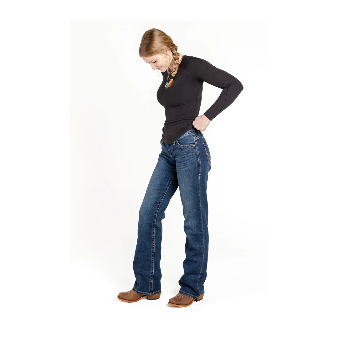 Wrangler Women’s Jeans Riding Mid Rise Relaxed Fit Jade