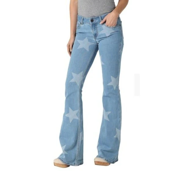 Wrangler Women’s Jeans Mae Retro Mid Rise Flare Star - Clearance